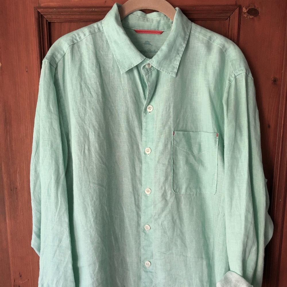 Sea Glass Breezer Premium Linen Long Sleeve Green
